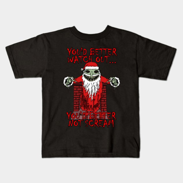 Scary Christmas Kids T-Shirt by GrimDork